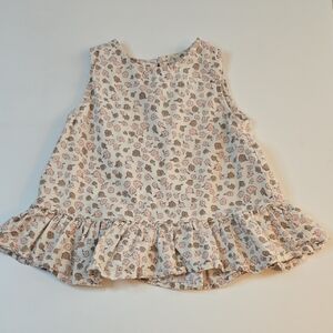 Rylee + Cru Linen Floral Ruffle Blouse